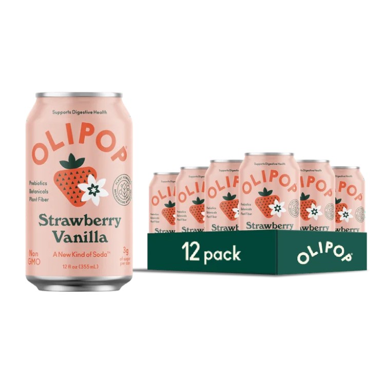 オリポップ プレバイオティクスソーダ ストロベリーバニラ 355ml 12本 OLIPOP Prebiotic Soda, Strawberry Vanilla, 12 fl oz, 12 Pack, 【お取り寄せ商品】【合わせて買いたい】|プロテインUSA
