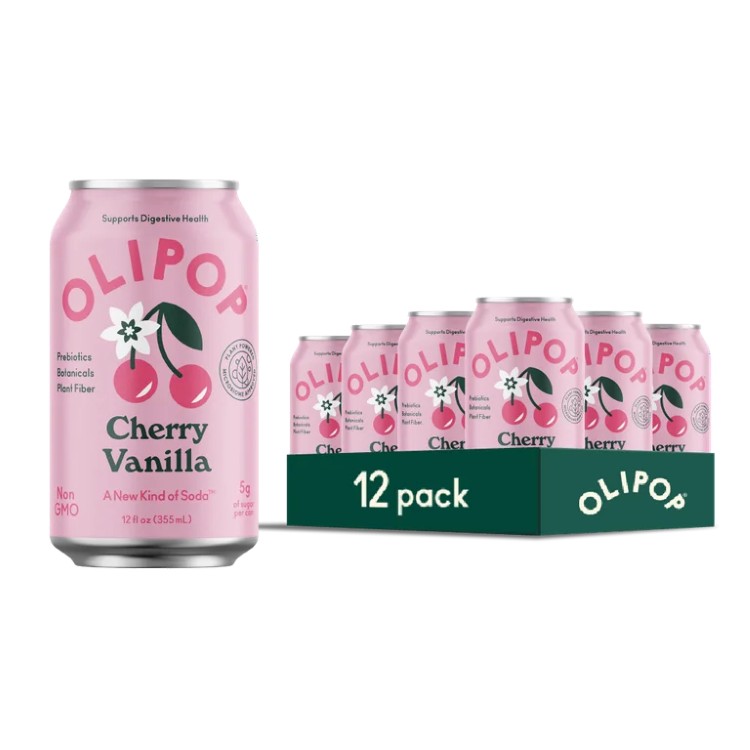 オリポップ プレバイオティクスソーダ チェリーバニラ 355ml 12本 OLIPOP Prebiotic Soda, Cherry Vanilla, 12 fl oz, 12 Pack 【お取り寄せ商品】【合わせて買いたい】|プロテインUSA