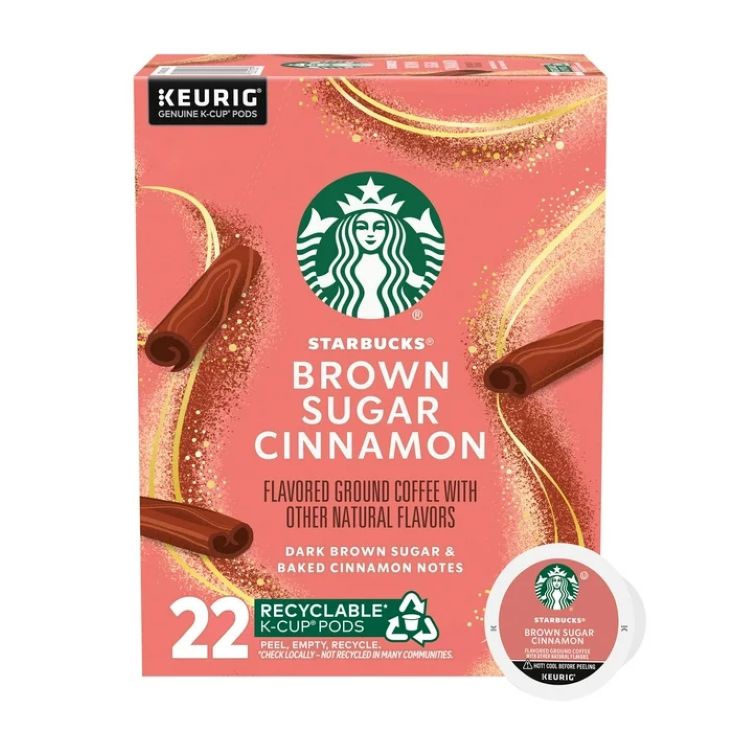 [限定版] スターバックス ブラウンシュガーシナモン風味 コーヒー Kカップ 22個入り Starbucks Brown Sugar Cinnamon, Hot or Iced Coffee, Flavored K-Cup Coffee Pods, 22 Count? 【お取り寄せ商品】