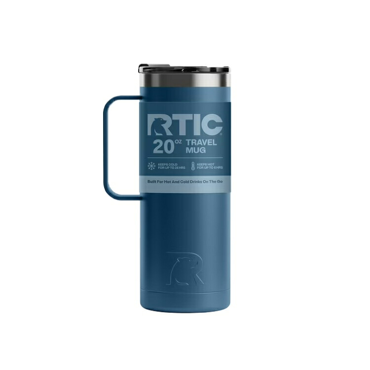 RTIC 591ml ステンレススチール製 断熱トラベルマグ ストーム RTIC 20 oz Stainless Steel Insulated Travel Mug, Splash-Proof Lid, Storm 【お取り寄せ商品】