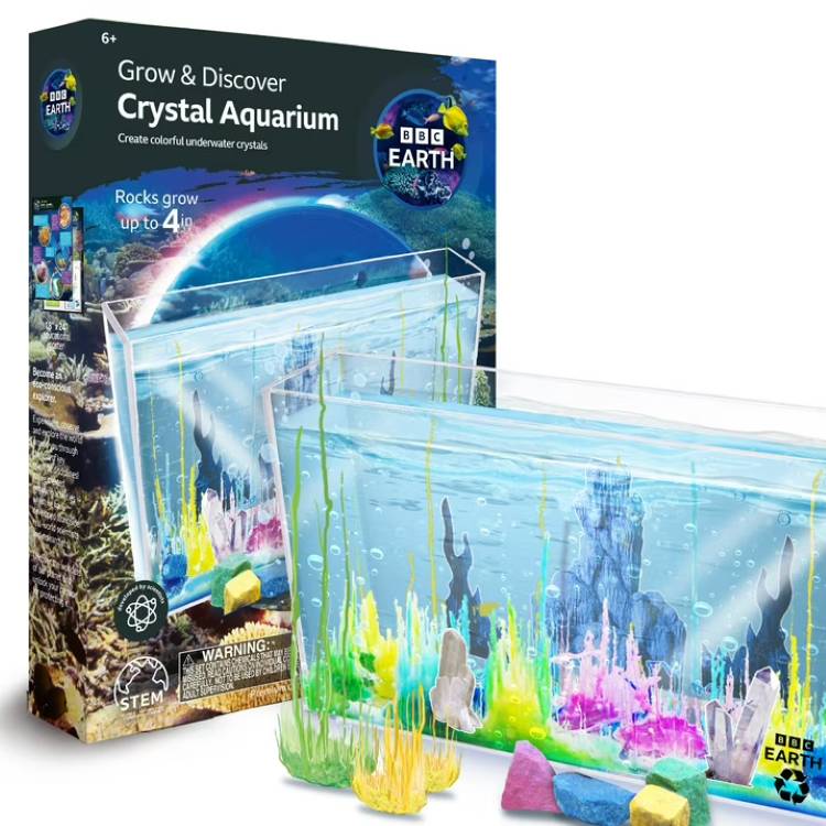 BBCアース クリスタルアクアリウム育成実験キット 6歳以上向け BBC Earth Grow & Discover Crystal Aquarium Kit, Kids STEM Science Experiment Set, Ages 6+ 【お取り寄せ商品】