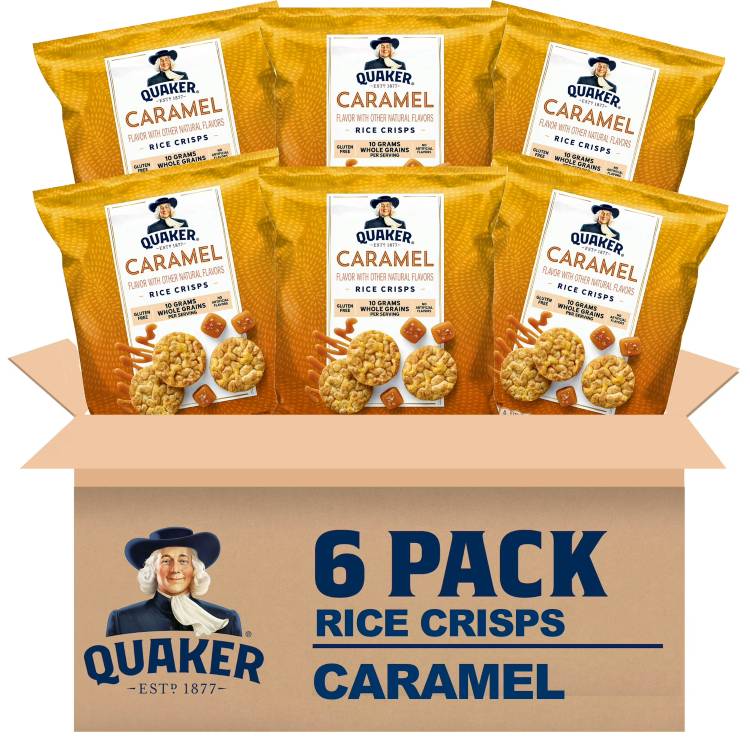 クエーカー キャラメル風味ライスクリスプ 200g 6パック Quaker Caramel Flavored Rice Crisps 7.04 oz Bag 6 pack 【お取り寄せ商品】