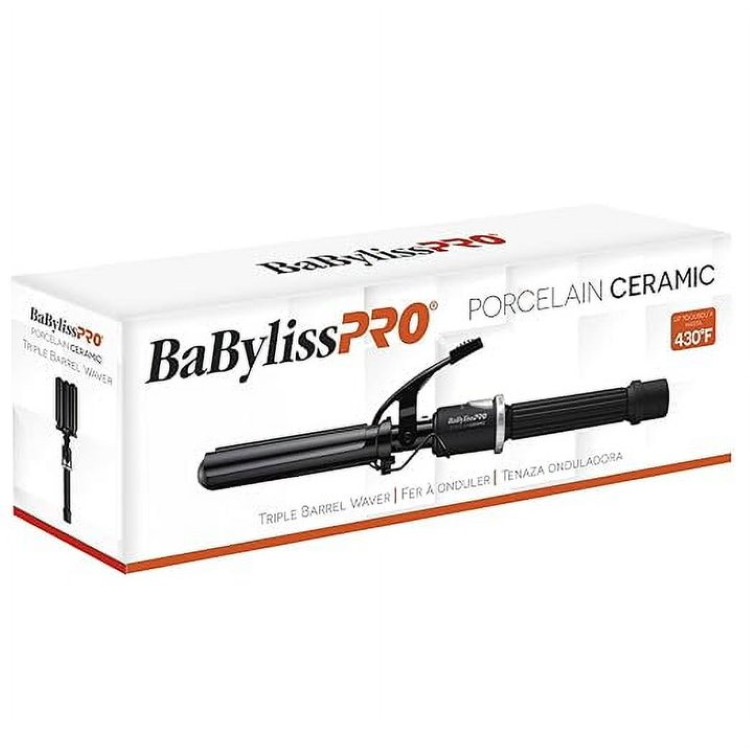 ベビリスプロ ポーセリンセラミック トリプルバレルウェーバー BaBylissPRO Porcelain Ceramic Triple Barrel Waver 【お取り寄せ商品】｜プロテインUSA