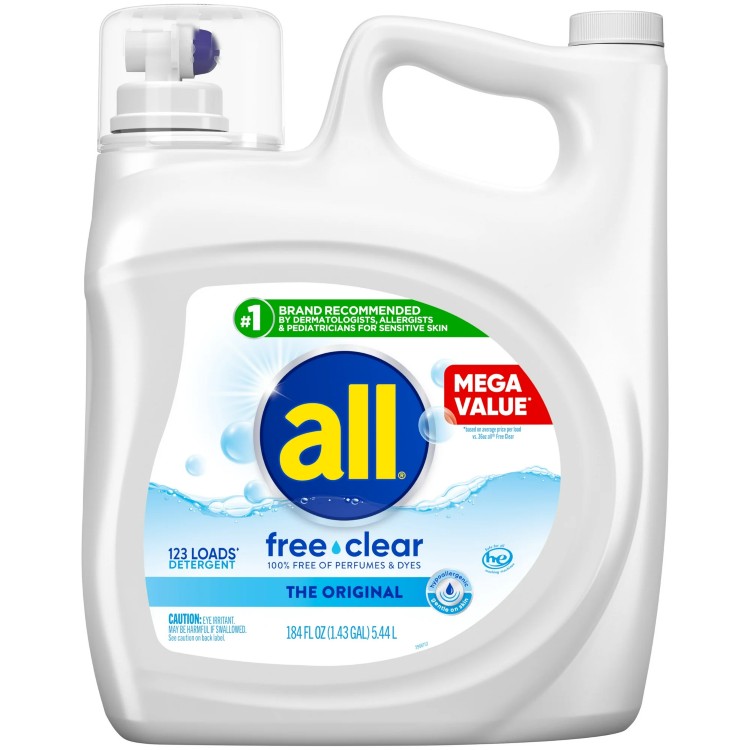 オール フリークリア 液体洗濯用洗剤 無香料・無着色 5.5L 123回分 all Free Clear Liquid Laundry Detergent, 184.5 oz, 123 Loads 【お取り寄せ商品】 6,794円