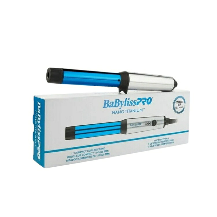ベビリスプロ ナノチタニウム コンパクト カーリングワンド 約25mm BaBylissPRO Nano Titanium 1inch Compact Curling Wand 【お取り寄せ商品】｜プロテインUSA