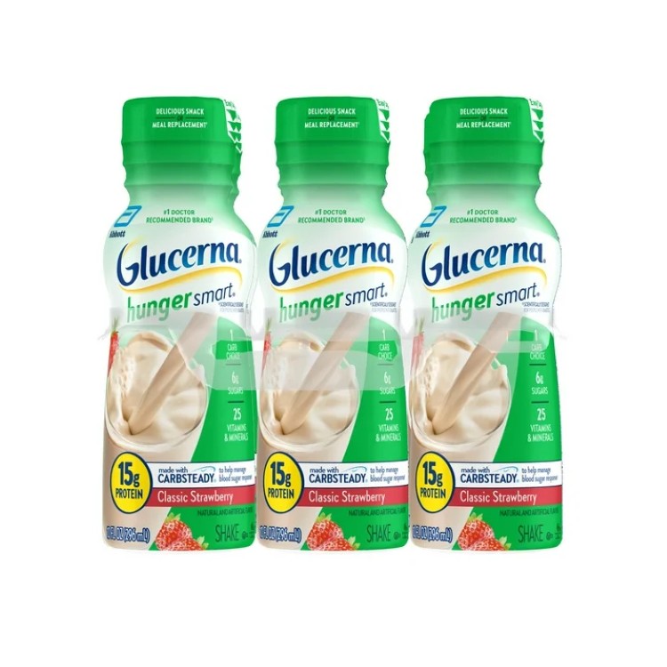 グルセルナ ハンガースマート ダイアベティック プロテインシェイク クラシックストロベリー 296mL 6本セット Glucerna Hunger Smart Diabetic Protein Shake, Classic Strawberry, 10-fl-oz Bottle, 6 Count 【お取り寄せ商品】