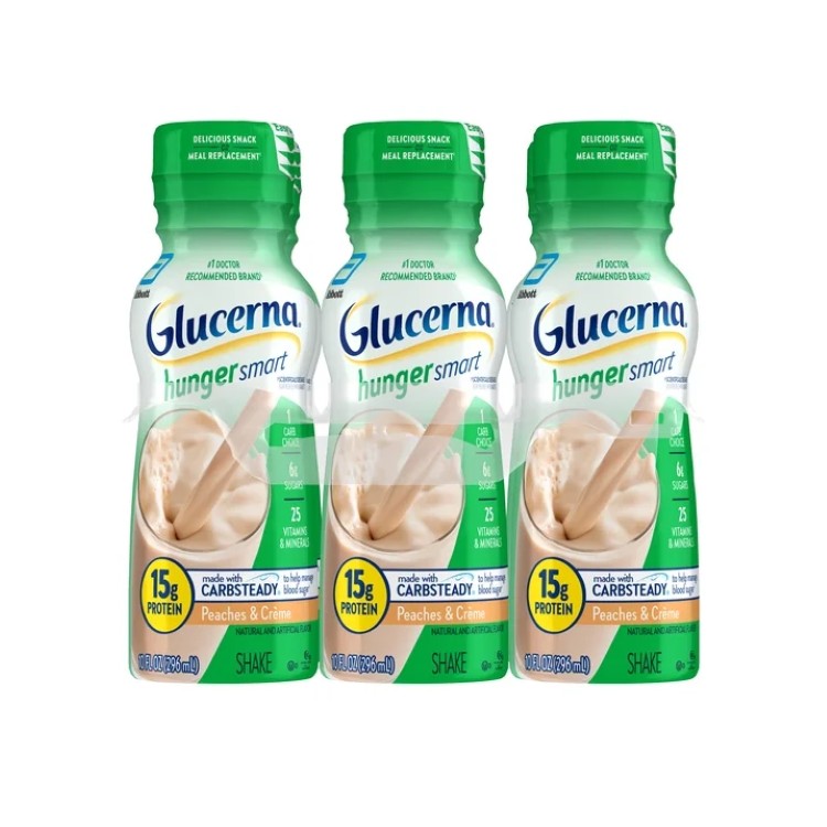 グルセルナ ハンガースマート ダイアベティック プロテインシェイク ピーチ＆クリーム 296mL 6本セット Glucerna Hunger Smart Diabetic Protein Shake, Peaches & Creme, 10-fl-oz Bottle, 6 Count 【お取り寄せ商品】