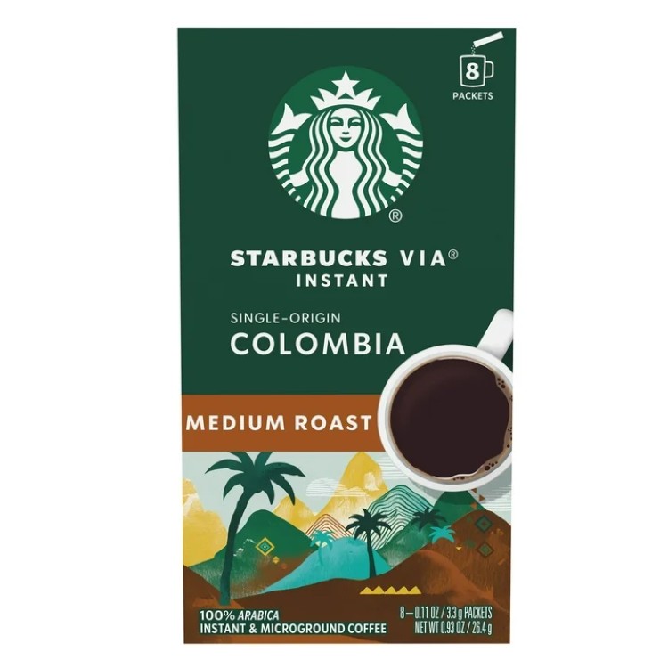 スターバックス ヴィア シングルオリジン コロンビア インスタント ミディアムロースト 8本入 Starbucks VIA Instant Single-Origin Colombia, Instant Coffee, Medium Roast Coffee, 8 Packets 【お取り寄せ商品】