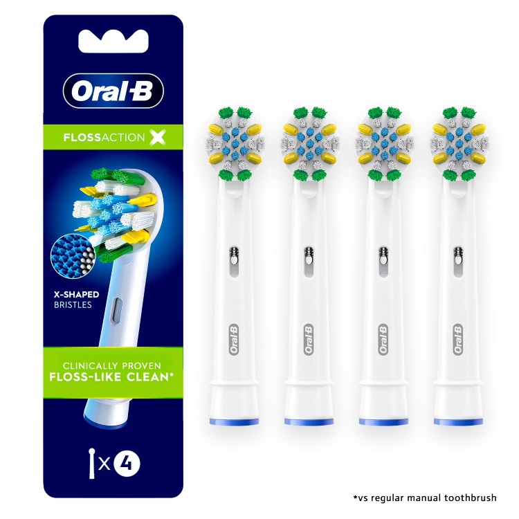 オーラルB フロスアクションX 電動歯ブラシ交換ヘッド（Xフィラメント搭載）4本入り OralB FlossActionX Electric Toothbrush Replacement Heads with XFilament, 4 Count 【お取り寄せ商品】