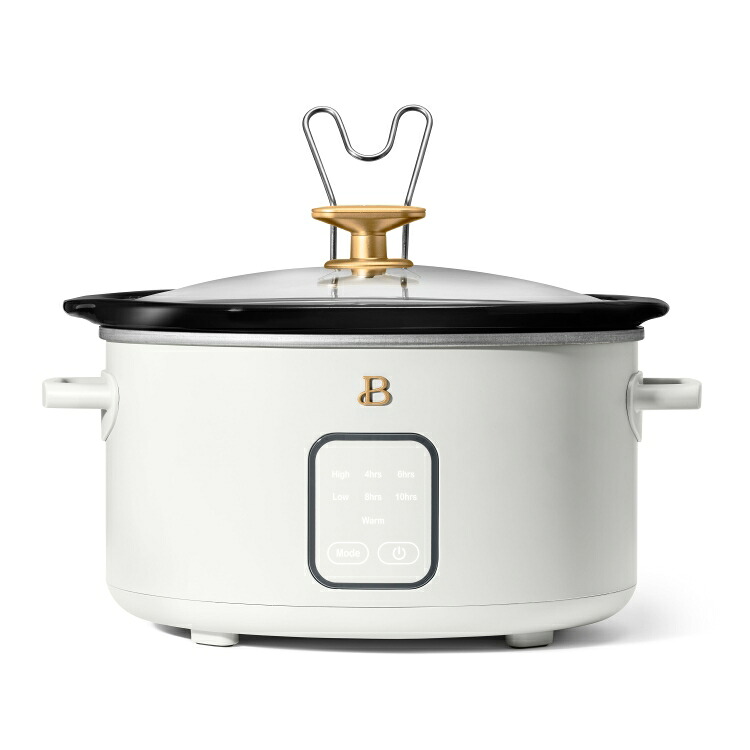 ビューティフル バイ ドリュー・バリモア スロークッカー 4クォート タッチ操作 ホワイトアイシング Beautiful 4Qt Slow Cooker with Touch-Activated Display, White Icing by Drew Barrymore 【お取り寄せ商品】｜プロテインUSA