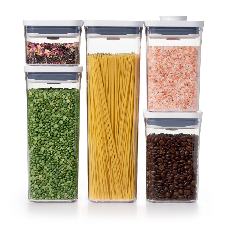 オクソー POP保存容器 5点セット ホワイト OXO POP Container 5-Piece Set Food Storage Container, White 【お取り寄せ商品】｜プロテインUSA