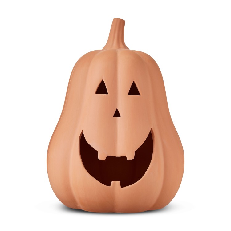 【ウォルマートブランド】ウェイトゥセレブレート テーブルデコレーション 約33cm ジャックオーランタン ブラウン Clay Pumpkin Jack-o'-Lantern Tabletop Decor, Brown, 13inch, Fall Indoor by Way To Celebrate 【お取り寄せ商品】｜プロテインUSA