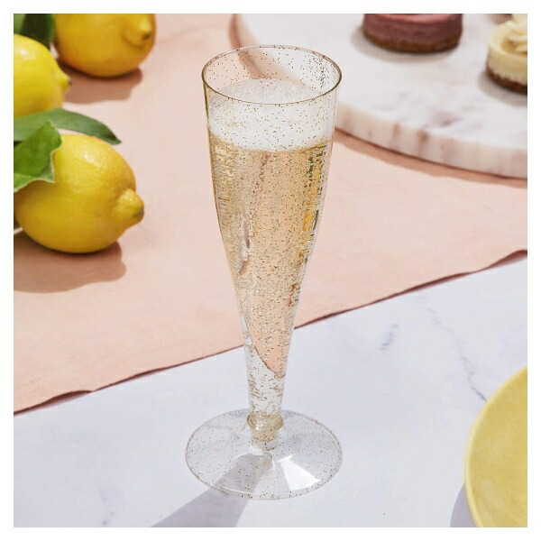 プラスチックシャンパングラス 約133ml 24個セット Sns アメリカ版 イベント グリッター ゴールド パーティー フルートグラス プラスチック ラメ 使い捨て 海外直送 米国 Sale 57 Off 24個セット