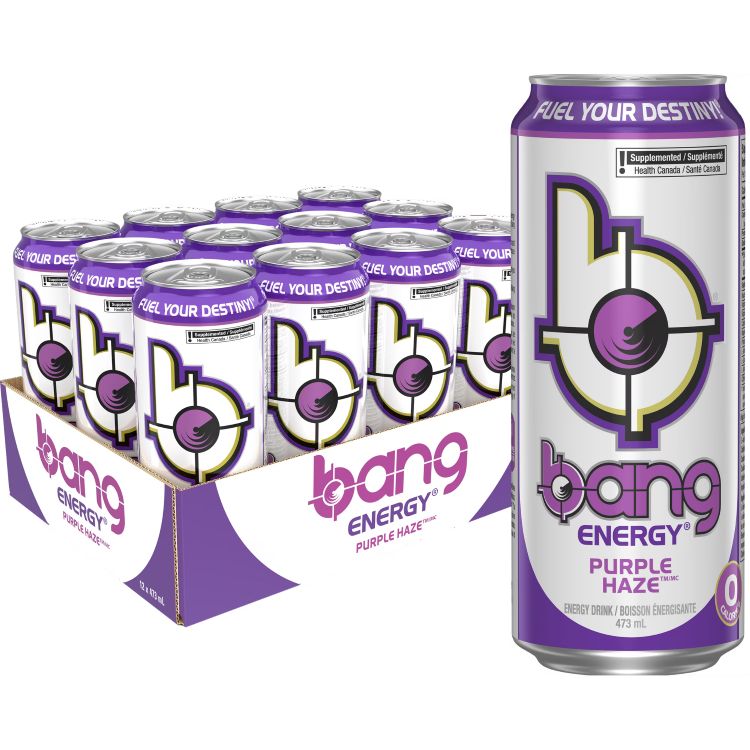 バングエナジー パープルヘイズ シュガーフリー エナジードリンク 473ml 12本 Bang Energy Purple Haze Sugar-Free Energy Drink 16-Ounce Pack of 12 【お取り寄せ商品】|プロテインUSA