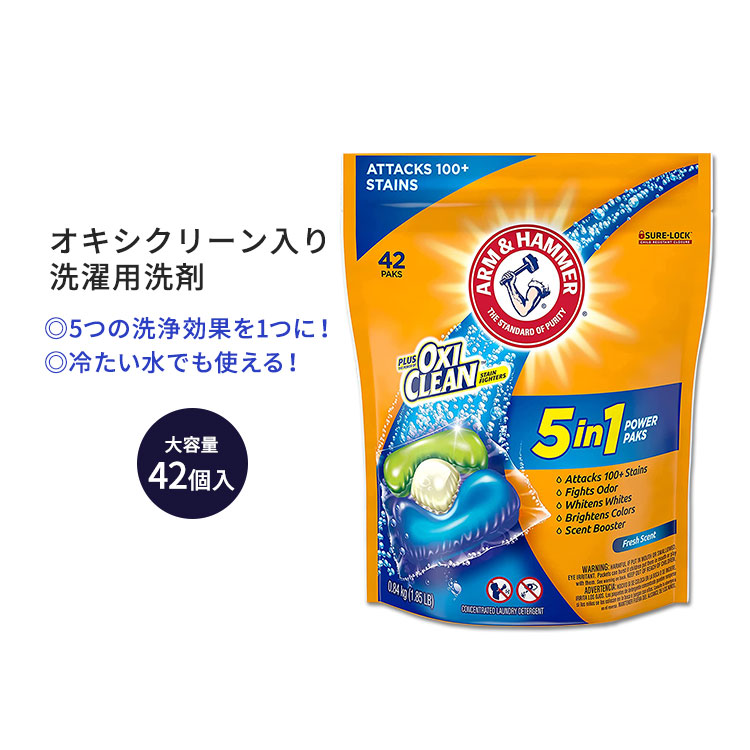 アーム&ハンマー 漂白剤 Arm and Hammer Plus Oxiclean Power Paks, 5in1
