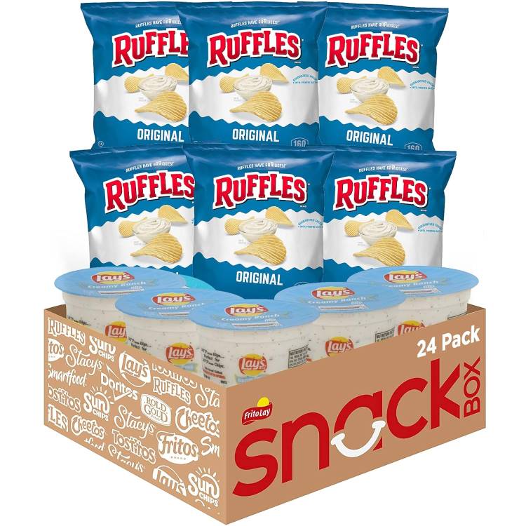 フリトレー ラッフルズ チップス＆レイズ ランチ ディップカップ バラエティパック (24 個入り) Frito Lay Ruffles Chips and Lay's Ranch Dip Cups Variety Pack, (Pack of 24)【お取り寄せ商品】【合わせて買いたい】