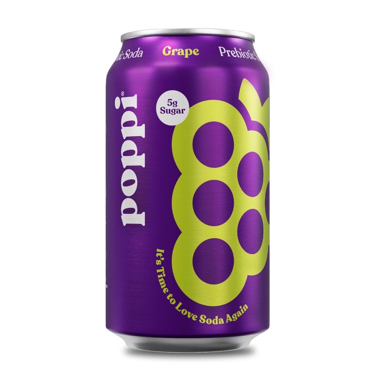 ポッピー スパークリング プレバイオティクス ソーダ グレープ 12缶セット POPPI Sparkling Prebiotic Soda Grape, 12oz (12 Pack)【お取り寄せ商品】【合わせて買いたい】|プロテインUSA