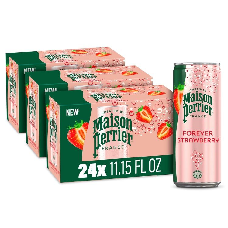メゾンペリエ アルティメット スパークリング ウォーター ストロベリーフレーバー 330ml 8缶&times;3パック Maison Perrier Ultimate Sparkling Water Strawberry Flavored 11.15 Fl Oz Cans, 8 Count, 3 Pack【お取り寄せ商品】｜プロテインUSA