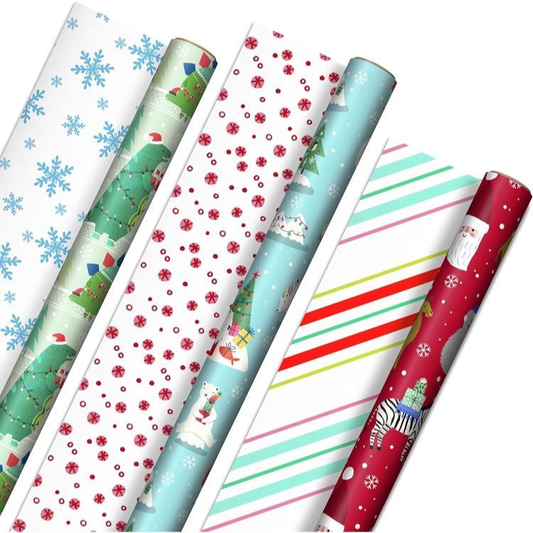 ホールマーク ホリデーラッピングペーパー ホワイト ブルー レッド リバーシブル 3枚セット Hallmark Holiday Wrapping Paper Bundle White Blue & Red【お取り寄せ商品】【合わせて買いたい】