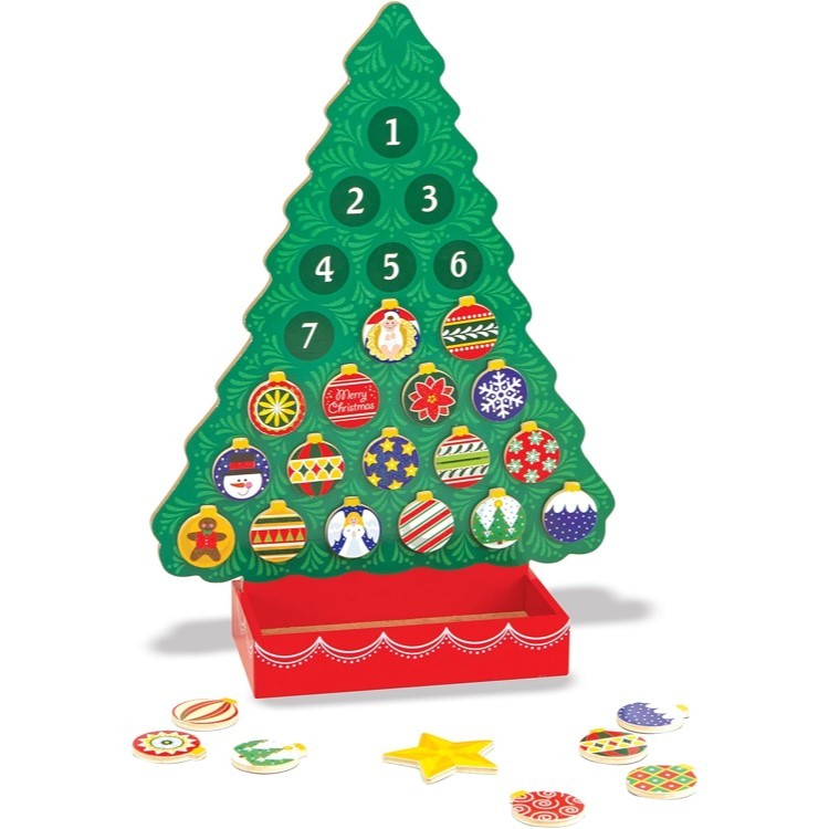 メリッサ＆ダグ 木製アドベントカレンダー マグネット式クリスマスツリー マグネット25個 Melissa & Doug Wooden Advent Calendar - Magnetic Christmas Tree, 25 Magnets angel【お取り寄せ商品】【合わせて買いたい】｜プロテインUSA