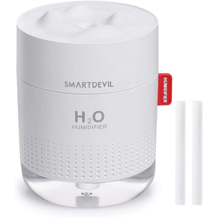 スマートデビル 小型加湿器、500ml 卓上加湿器 ホワイト SmartDevil Small Humidifiers, 500ml Desk Humidifiers【お取り寄せ商品】【合わせて買いたい】