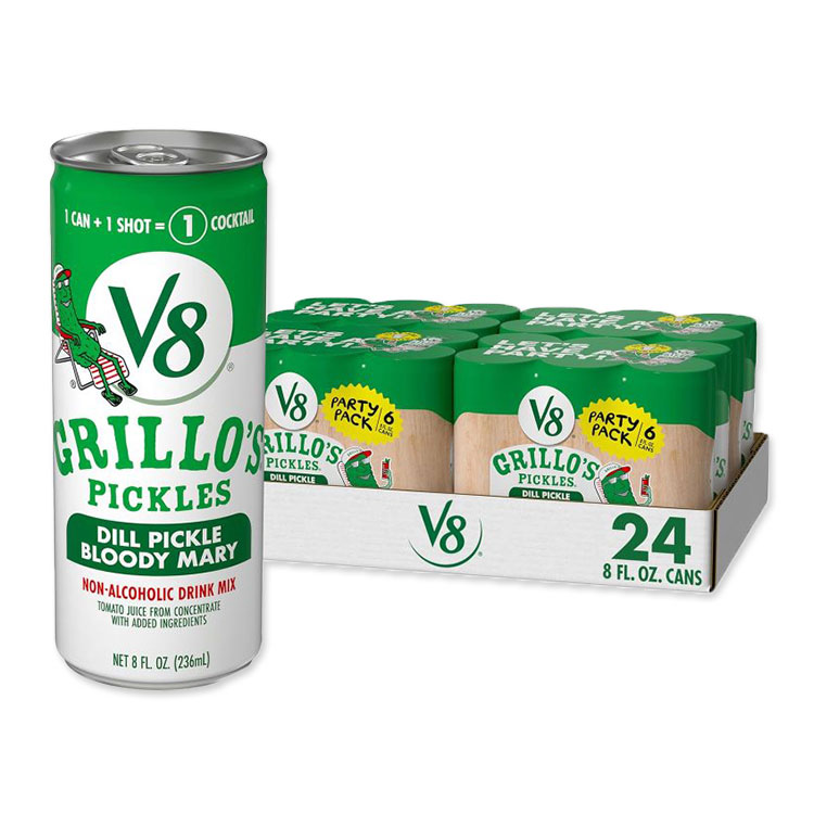 V8 グリローズピクルス ディル ピクルス ブラッディ マリー ミックス Grillo's Pickles Dill Pickle Bloody Mary Mix, 約236ml 8fl oz Can (24 Pack) 【お取り寄せ商品】【合わせて買いたい】