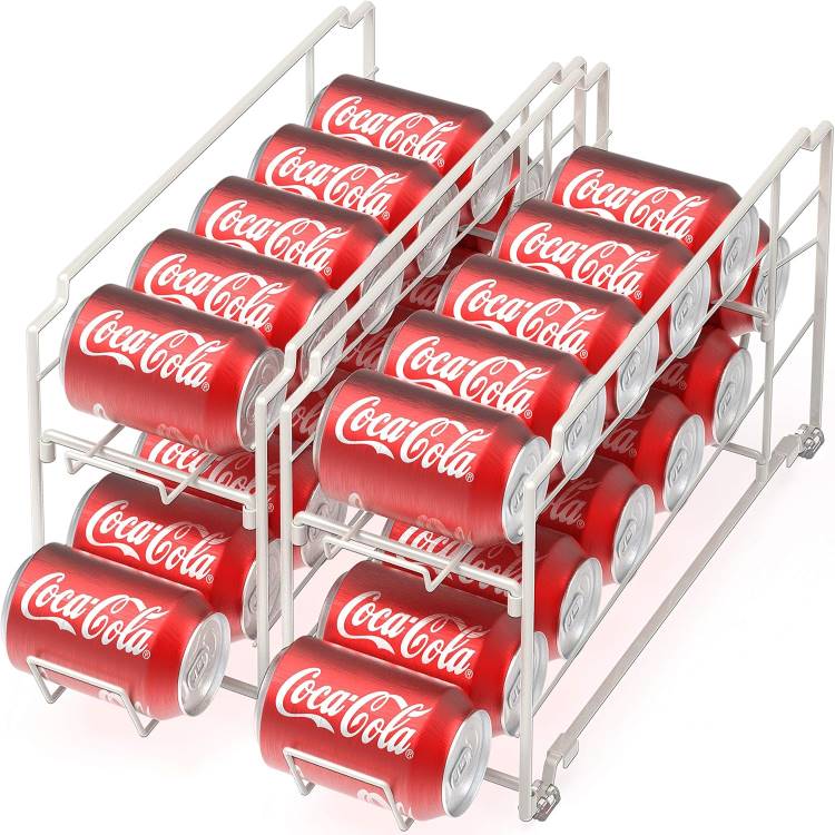 シンプルハウスウェア 積み重ね可能な飲料ソーダ缶ディスペンサーオーガナイザーラック、ホワイト - 2 パック Simple Houseware Stackable Beverage Soda Can Dispenser Organizer Rack, White - 2 Pack 【お取り寄せ商品】