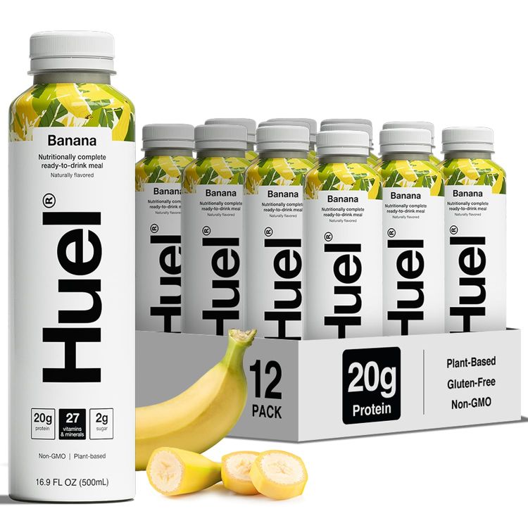 ヒュエル RTD バナナ ミールリプレイスメント ドリンク 500ml 12本パック Huel Ready-to-Drink Banana Meal Replacement Drink 16.9 Fl Oz 12 Pack 【お取り寄せ商品】|プロテインUSA