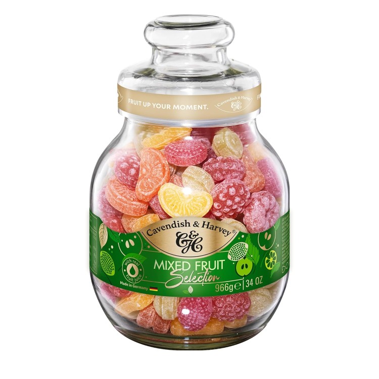 カベンディッシュ&ハーベイ ミックスフルーツハードキャンディドロップス 966g 瓶 Cavendish & Harvey Mixed Fruit Hard Candy Drops 34 Ounce Jar 【お取り寄せ商品】|プロテインUSA