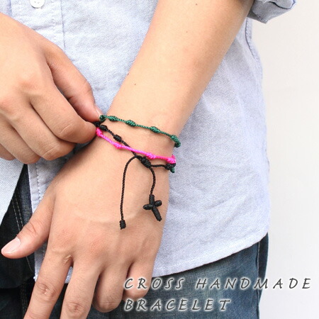 ブレスレット メンズ レディース クロスモチーフ ハンドメイド アンクレット ユニセックス 十字架 12 新作 春夏 12ss 品質保証