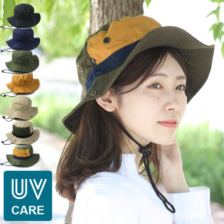 カラー コットン アドベンチャー サファリハット メンズ レディース 帽子 Uvケア キャンプ アウトドア 野外フェス 春 夏 紫外線対策 洗える 情熱セール