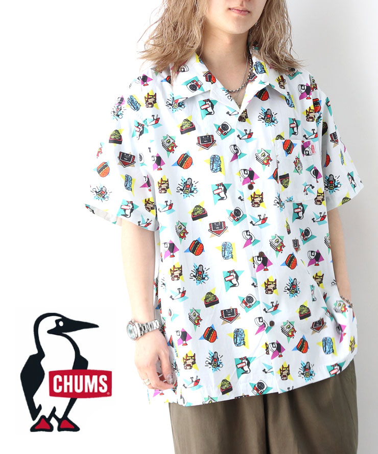 シャツ メンズ 総柄 チャムス CHUMS かせきさいだぁ チャムロハシャツ かせきさいだぁ Chumloha Shirt CH02-1237 Mサイズ Lサイズ XLサイズ 大きいサイズ 新作 アウトドア キャンプ コラボ 返品・交換不可 通常価格12980円