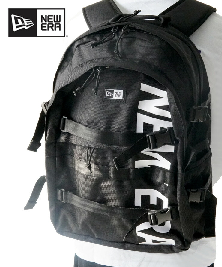 NEW ERA ニューエラ キャリアパック 35l プリントロゴ ブラック × ホワイト 14521347 リュックサック バックパック メンズ レディース 春 夏 春夏 通勤 通学