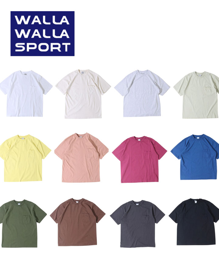 WALLA WALLA SPORT ワラワラスポーツ Tシャツ メンズ 半袖 ポケットT 6oz 無地 綿100% USA製 チューブボディ ボックスシルエット WW040094
