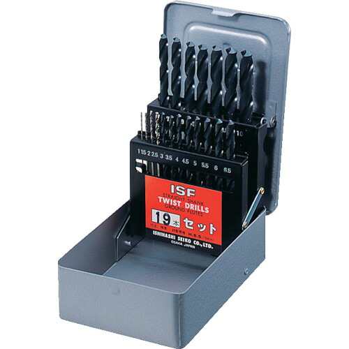 ISF ストレートドリル 19本組セット(スチールケース入り) D19S｜Pro Tool Shop