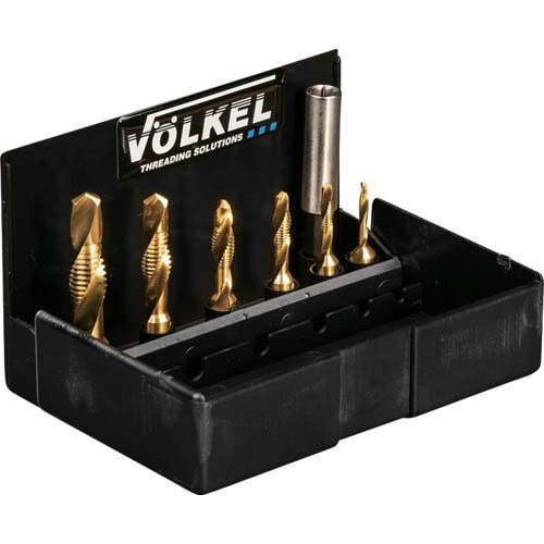 VOELKEL 六角軸タッピングドリルセット チタン上塗り M3ーM10 6本入り口・入口 67209