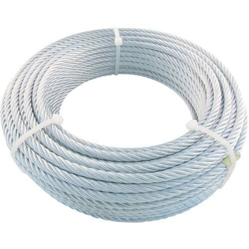 TRUSCO JIS規格品メッキ付ワイヤロープ (6X19)6mmX50m JWM6S50