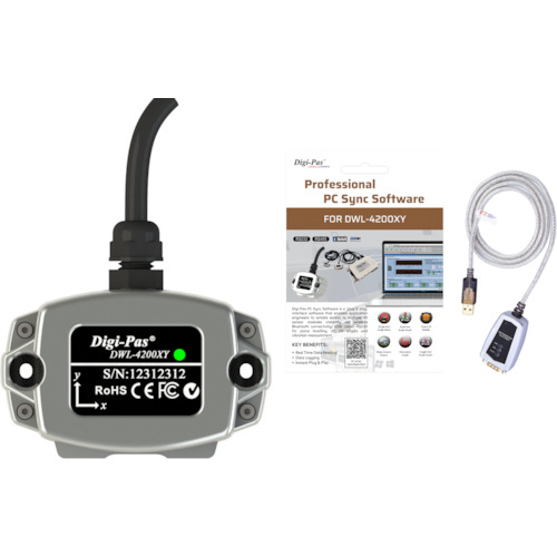 JSBTECH Digi-pas DWL4200XY Pro-Version 高性能2軸デジタル傾斜角度検知器 ±0.02度 2-04221-99