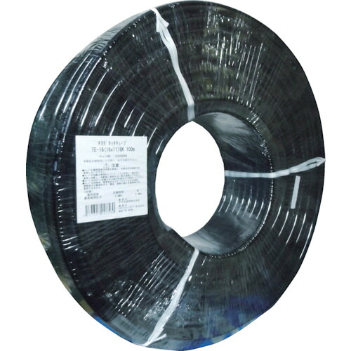 チヨダ ポリウレタンチューブ TEタッチチューブ 16mm／100m 黒 TE16100BK