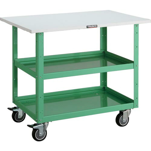 TRUSCO ツールワゴン イーグルワゴン 750*500*H750 天板付 4輪自在 ヤンググリーン EGW-772TJ-YG｜Pro Tool Shop