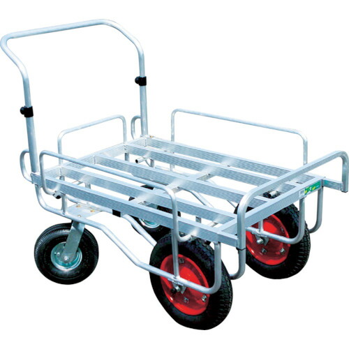 HARAX アルミ製運搬車 愛菜号 前輪13*3T後輪350*4エアー入2輪自在タイプ 積載面950～1150*700～960mmCHJ-2000