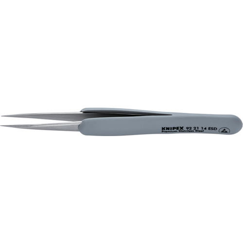 KNIPEX ラバーハンドル付き精密ピンセット 先丸 130ММ 922114ESD