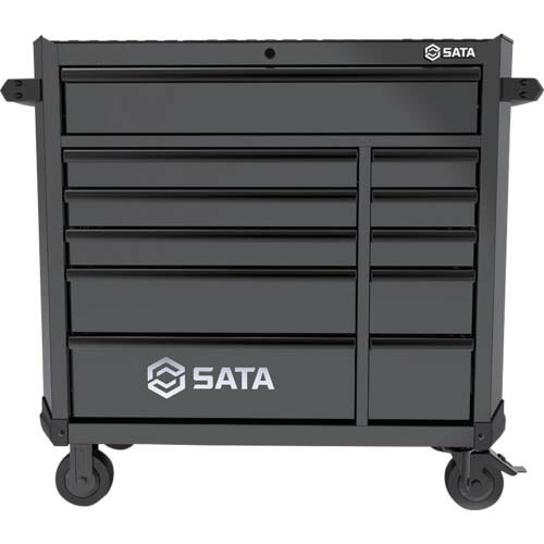 SATA 6段11引き出しローラーキャビネット 黒 ST95114G-B