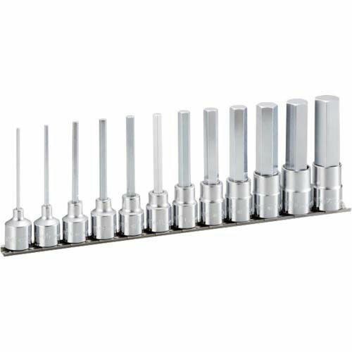 TONE ロングヘキサゴンソケットセット(保持者付) 12pcs HH412L