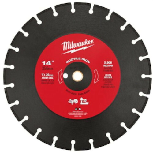 milwaukee 14インチ(356mm)ダイヤモンドブレード(セグメント型・ダクタイル鋳鉄用) 49-93-7340｜Pro Tool Shop