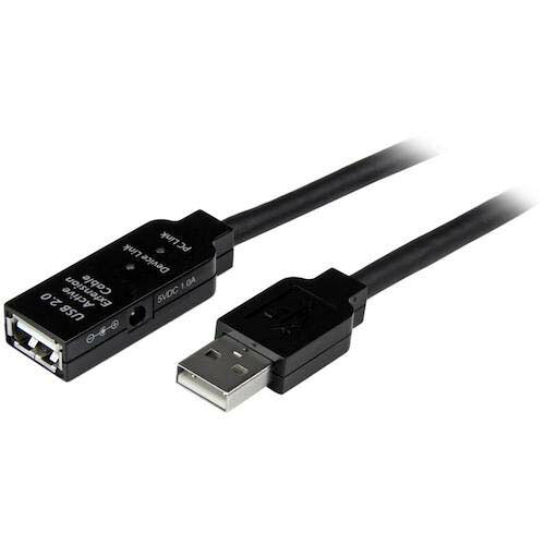 StarTech USB有線テレビ／A-A／15m／USB 2.0／活動的取りひろげる／雄・刃針／BK USB2AAEXT15M