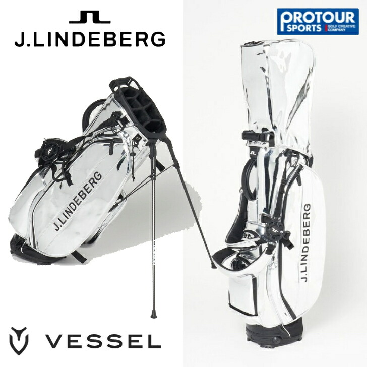 J.LINDEBERG ゴルフバッグ ホワイト J.LINDEBERG（メンズ）ゴルフ キャディバッグ スタンド式 9型 6