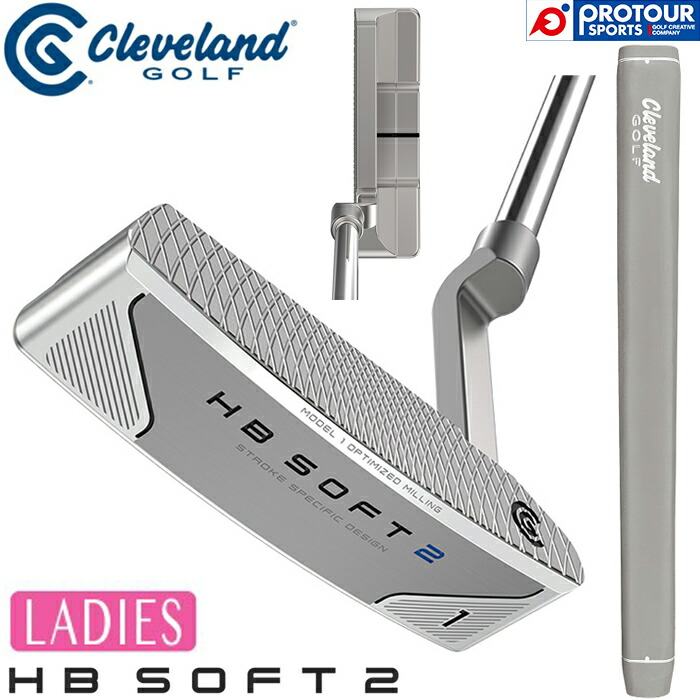 Cleveland Golf HB SOFT 2 PUTTER ＃1 / クリーブランド エイチビー ソフト ツー パター レディス ＃1 2024年モデル オリジナルスチールシャフト 32インチ ブレードタイプ ヘッドカバー付き 送料無料