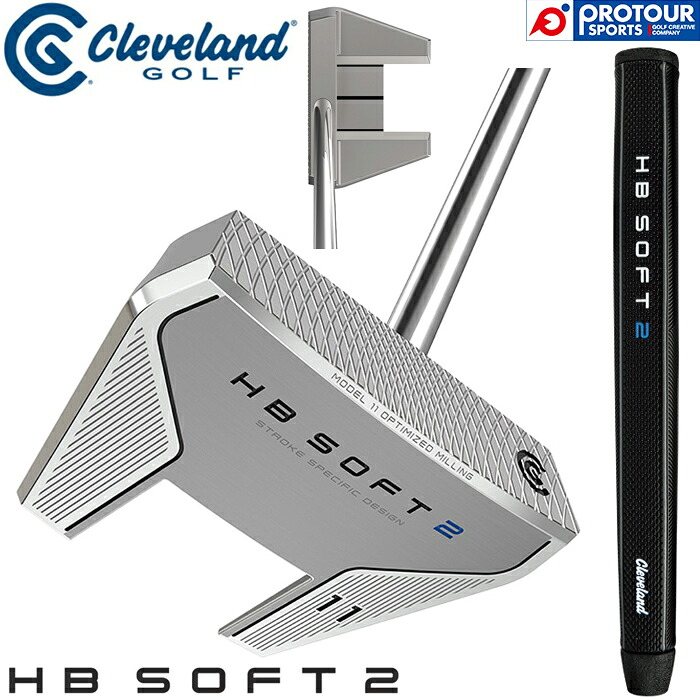 Cleveland Golf HB SOFT 2 PUTTER #11C / クリーブランド エイチビー ソフト ツー パター #11C 2024年モデル オリジナルスチールシャフト 34インチ マレットタイプ ヘッドカバー付き 送料無料