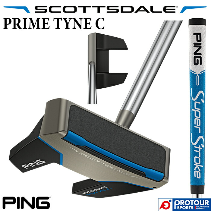PING SCOTTSDALE PRIME TYNE C / ピン スコッツデール プライム タイン C パター 2025年モデル PING SPST TOUR 2.0(PT BLUE) ヘッドカバー付き ツノ型 人気 日本正規品 送料無料